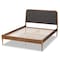 Baxton Studio Diantha Traditional Dark Grey Fabric Upholstered and Walnut Brown Finished Wood Platform Bed-King 192-11494-ZORO - alternate 3